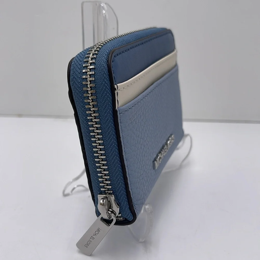 Michael Kors Jet Set Travel Md Zip Around Color-Block Wallet Card Case  Pale
